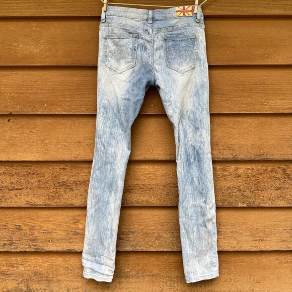 Machine Low Rise Distressed Light Blue Jeans Size 9 - Picture 9 of 11